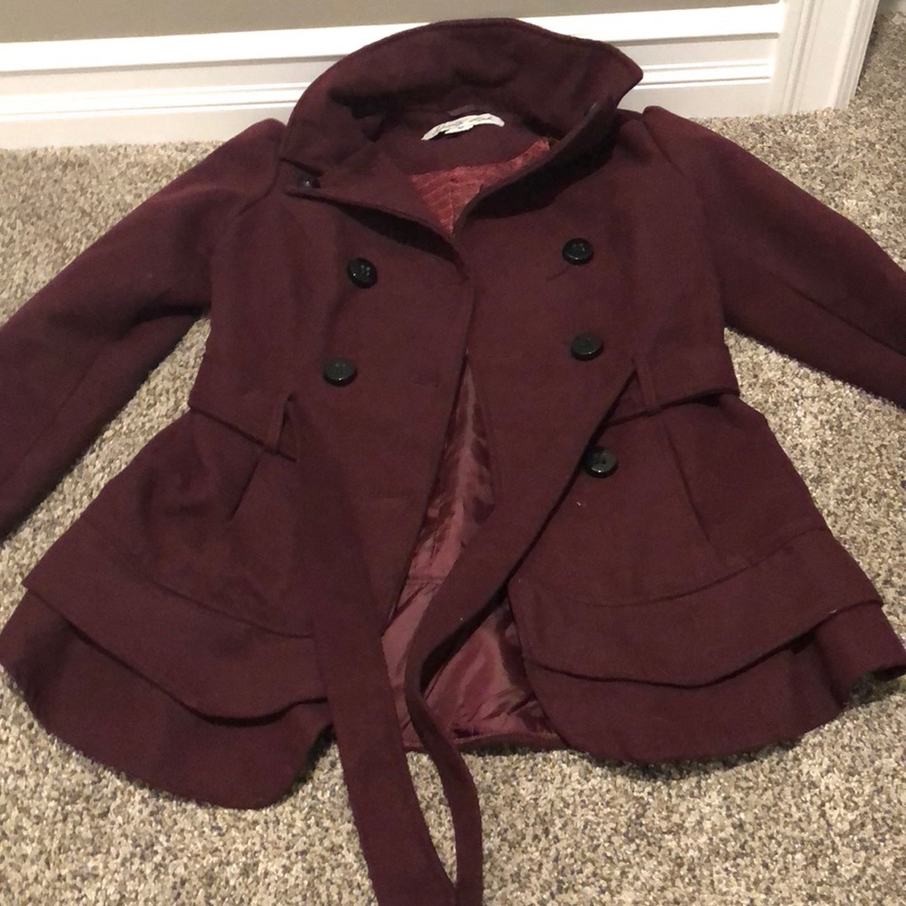 Maroon Pea Coat